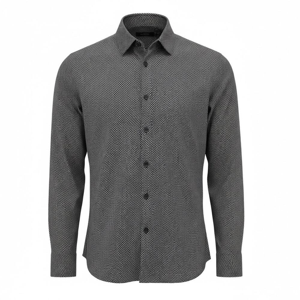 Ted Baker London Textured Black White Dress Shirt 3/M CorporateCore Luxury NWOT